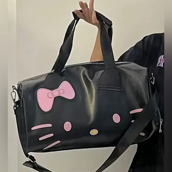 Hello Kitty Duffel Bag Hello Kitty Travel Bag, Cat Bag Black - Picture 1 of 3